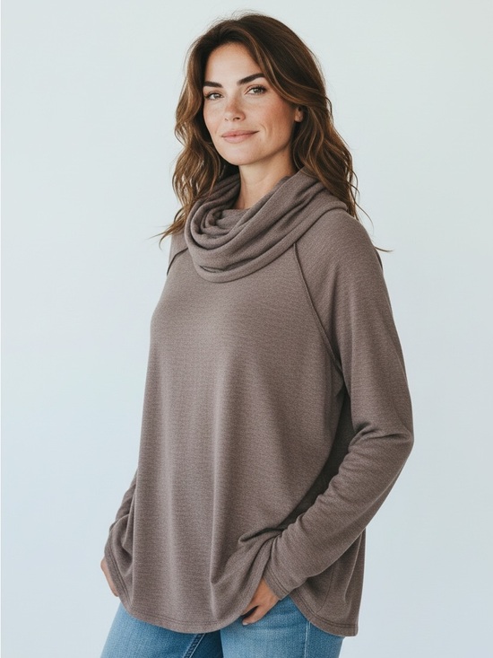 ADORA Sweaters - NWOT ADORA Taupe Cowl Neck Sweater Size M
